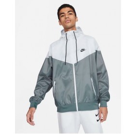 Men's Grey/White Hooded Jacket